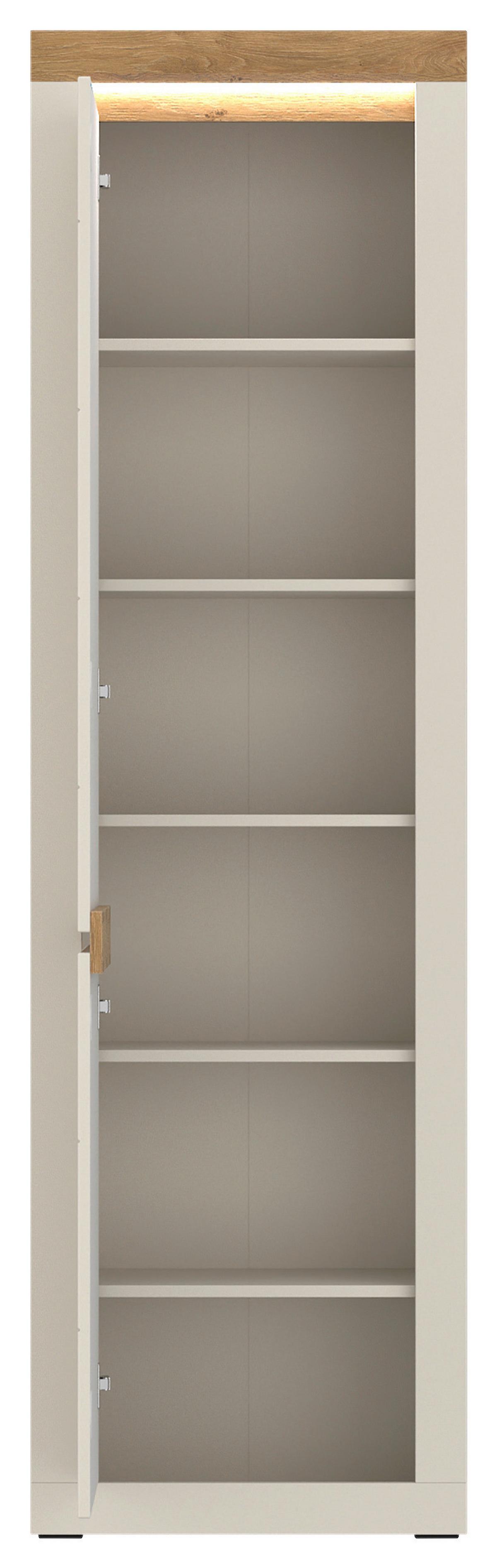Schrank Naxxar Eichefarben/Kaschmir 59,2 cm - Kaschmir/Eichefarben, Trend, Holzwerkstoff (59,2/204,7cm)