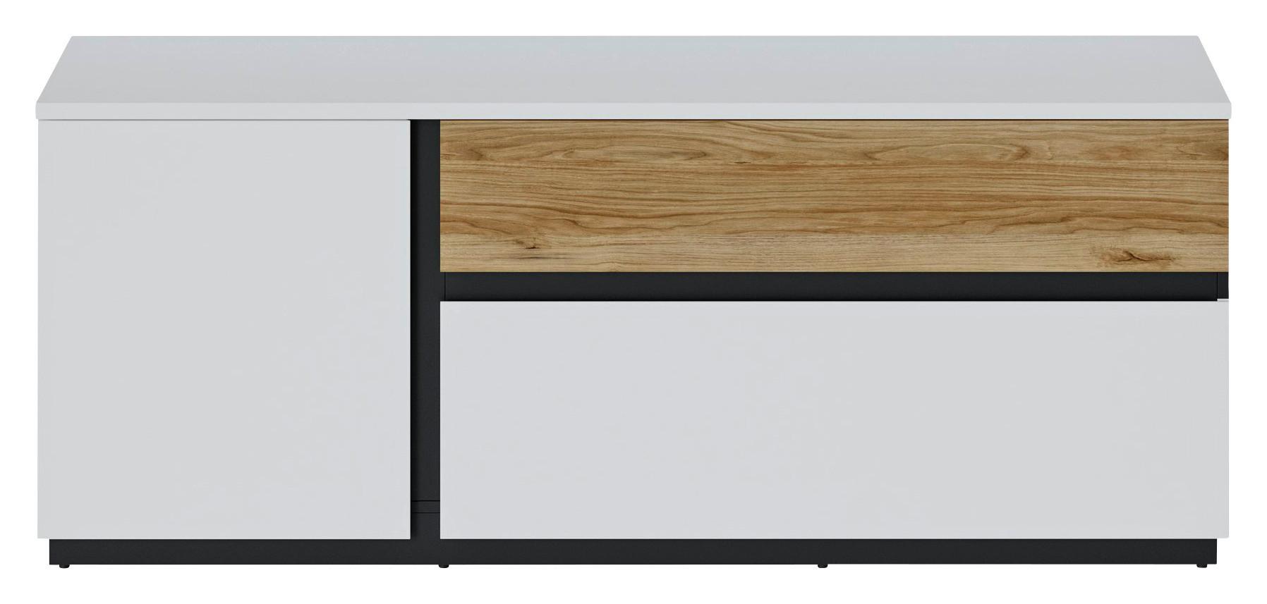 KOMODA POD TELEVIZI NOVENA - bílá/černá, Trend, kompozitní dřevo/plast (160,2/63,1/40cm)