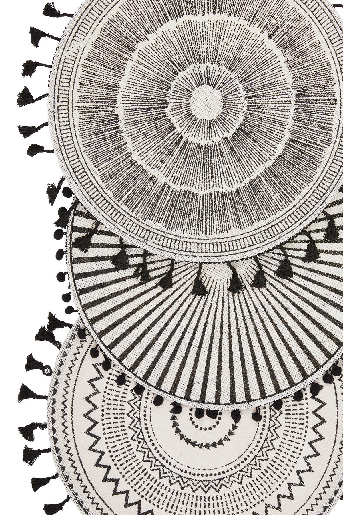 Tányéralátét Sona - fekete/fehér, Modern, textil (38cm)
