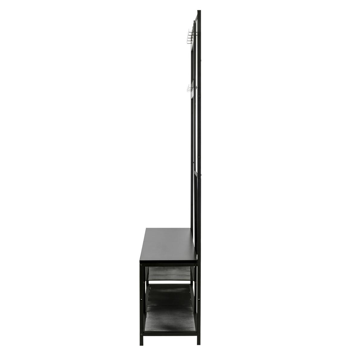 GARDEROBE Schwarz B: 98cm - Schwarz, Design, Glas/Holzwerkstoff (98/185/36cm) - MID.YOU