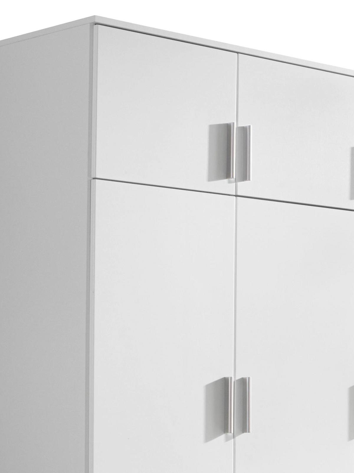 Drehtürenschrank Mit Schubladen 136cm Kemi, Alpinweiß Dekor - Weiß, MODERN, Holzwerkstoff (136/194/53cm) - Rauch Möbel