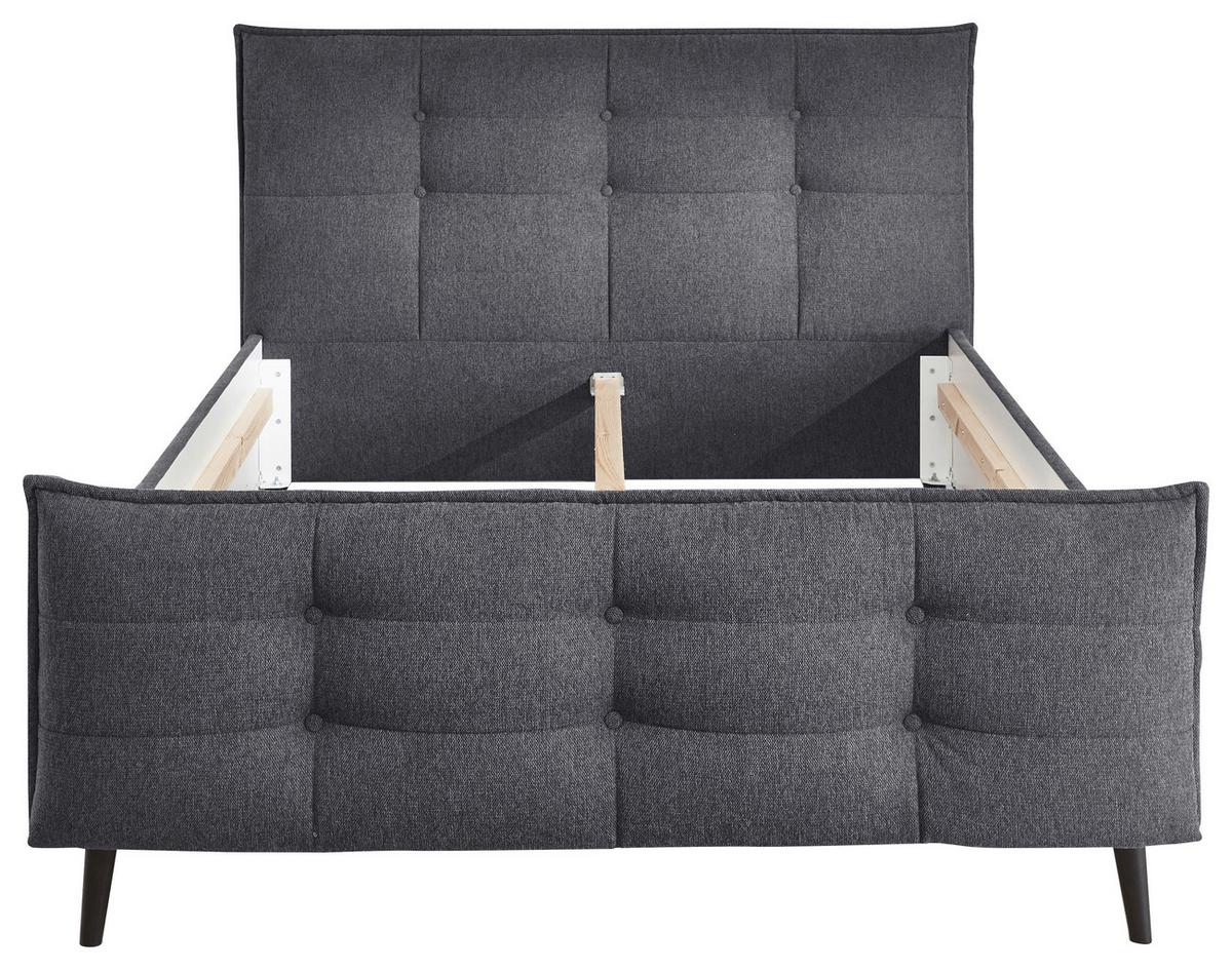 Polsterbett Mario B 140x200 cm Anthrazit - Anthrazit, Basics, Holzwerkstoff/Textil (140/200cm) - MID.YOU