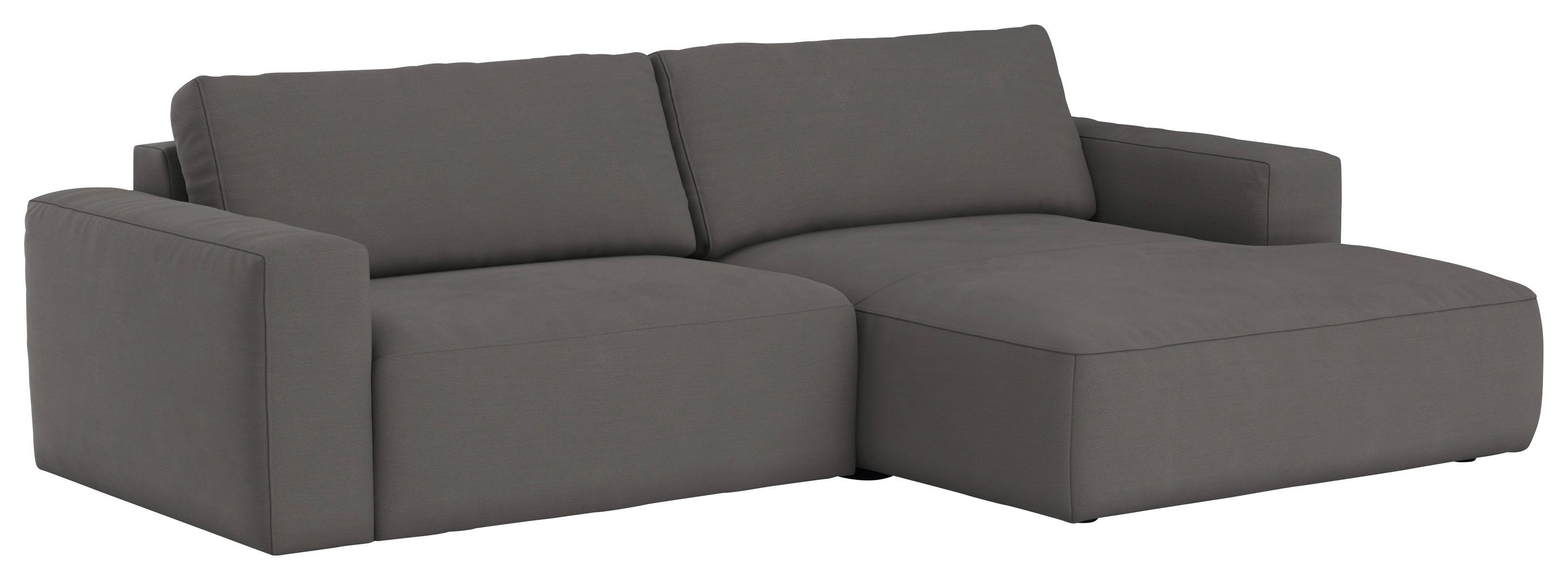 Ecksofa Lasso Grün S: 283x175 cm - Dunkelgrau/Schwarz, MODERN, Textil (283/175cm) - MID.YOU