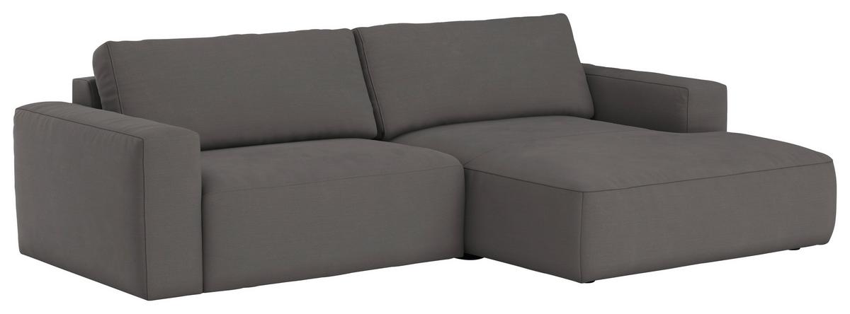 Ecksofa Lasso Grün S: 283x175 cm - Dunkelgrau/Schwarz, MODERN, Textil (283/175cm) - MID.YOU