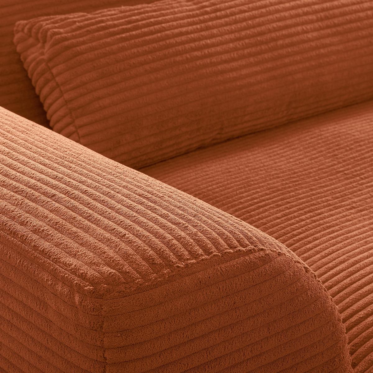 Ecksofa Berlin Cord Kupferfarben 313x172 cm - Schwarz/Kupferfarben, Design, Textil (313/172cm) - P & B