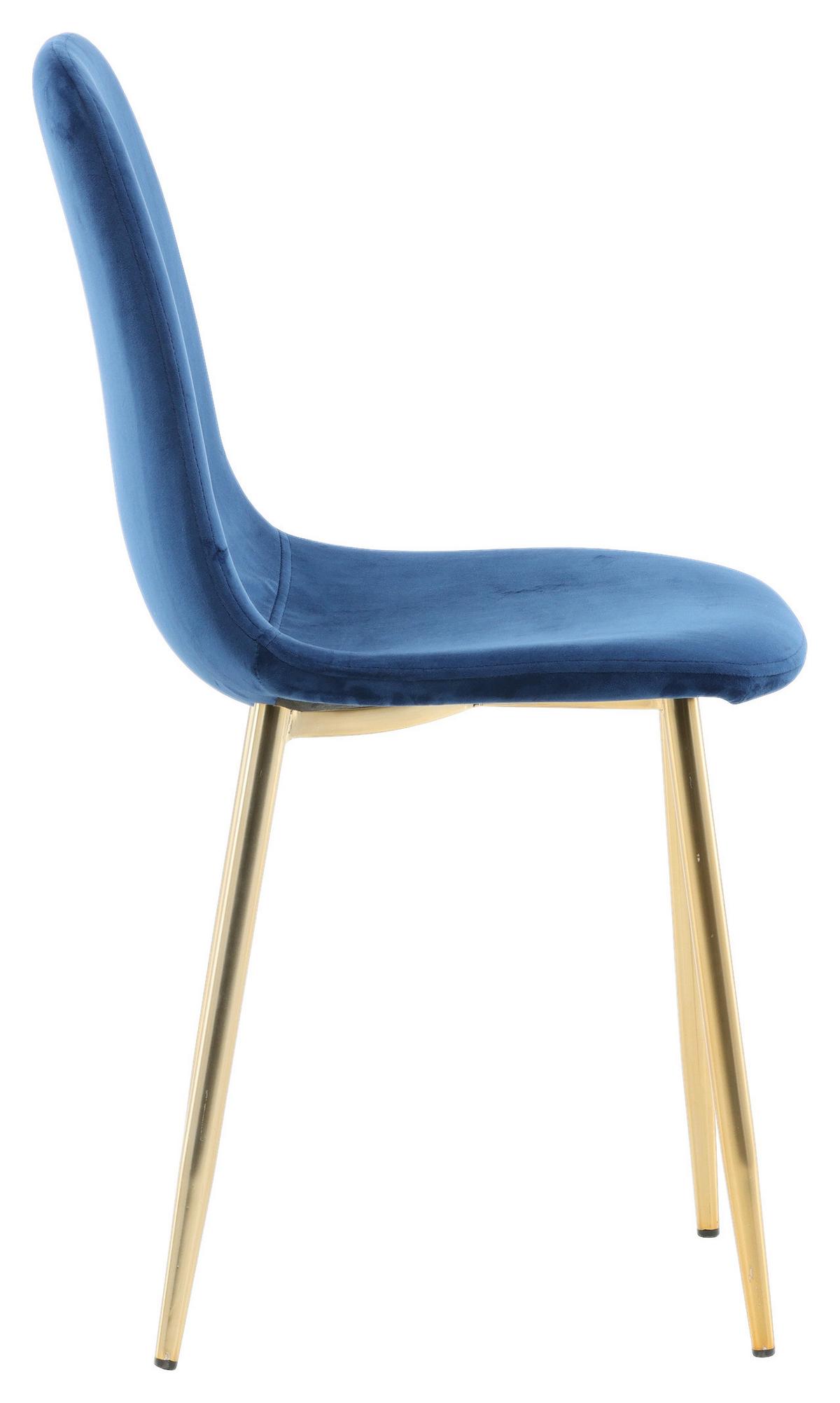 Stuhl-Set Polar - Messingfarben/Hellblau, Design, Textil/Metall (44/86/52cm) - Livetastic