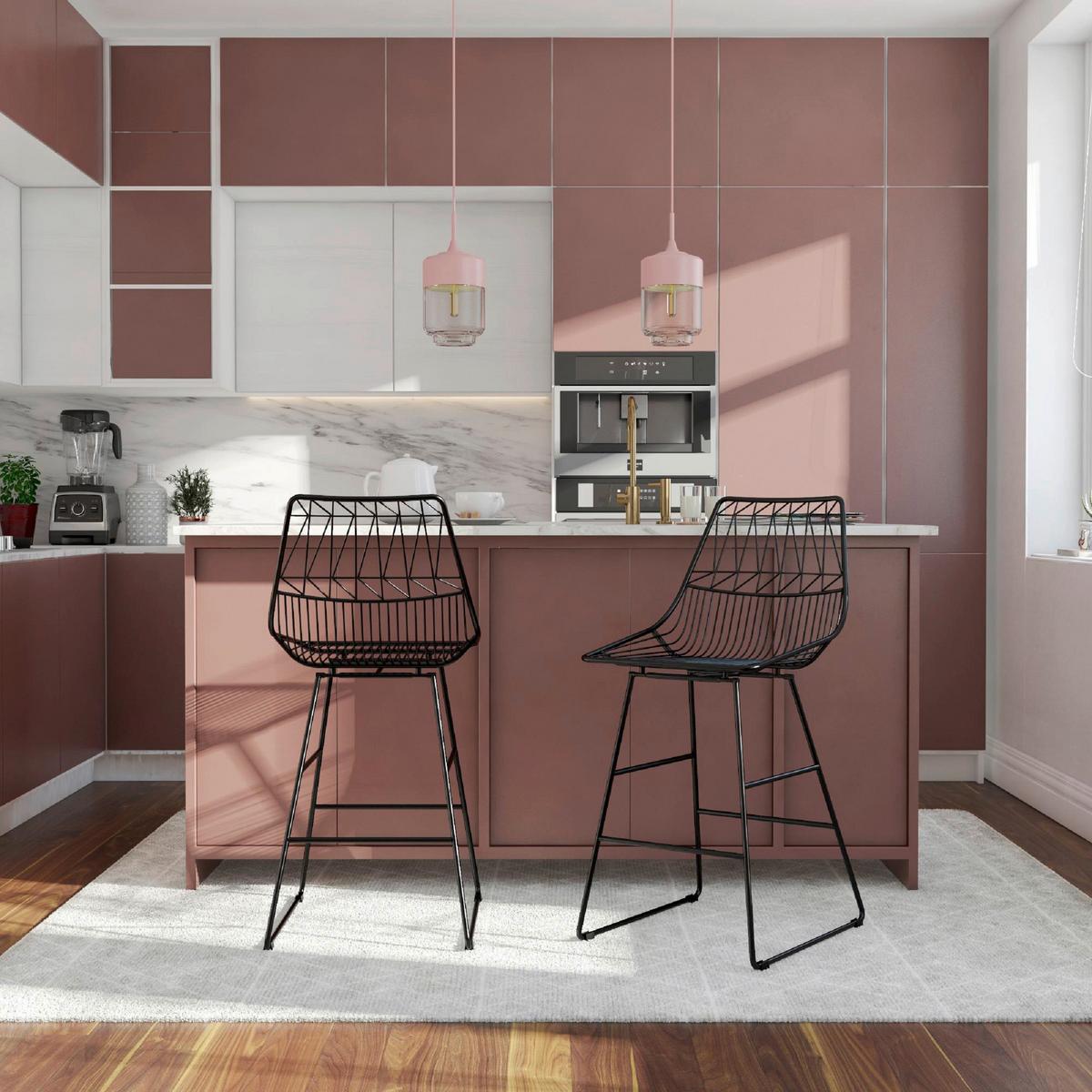 Barhocker Schwarz, B: 55 cm - Schwarz, Design, Kunststoff/Metall (55/93/47cm) - MID.YOU