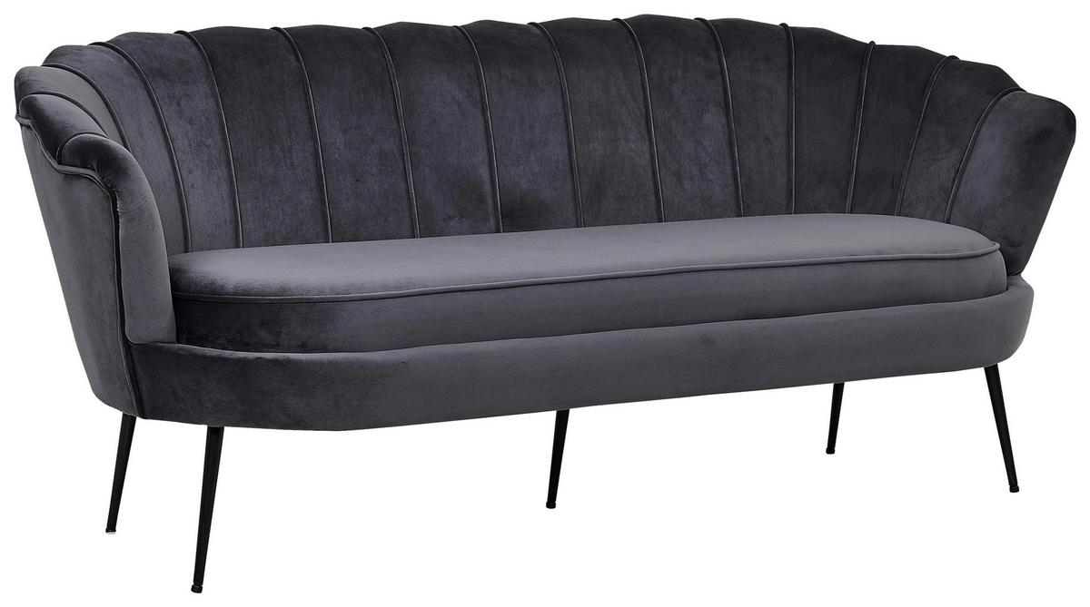 2-sitzer-sofa Calais - Dunkelgrau/Schwarz, Design, Textil/Metall (180/78.5/78cm) - Livetastic