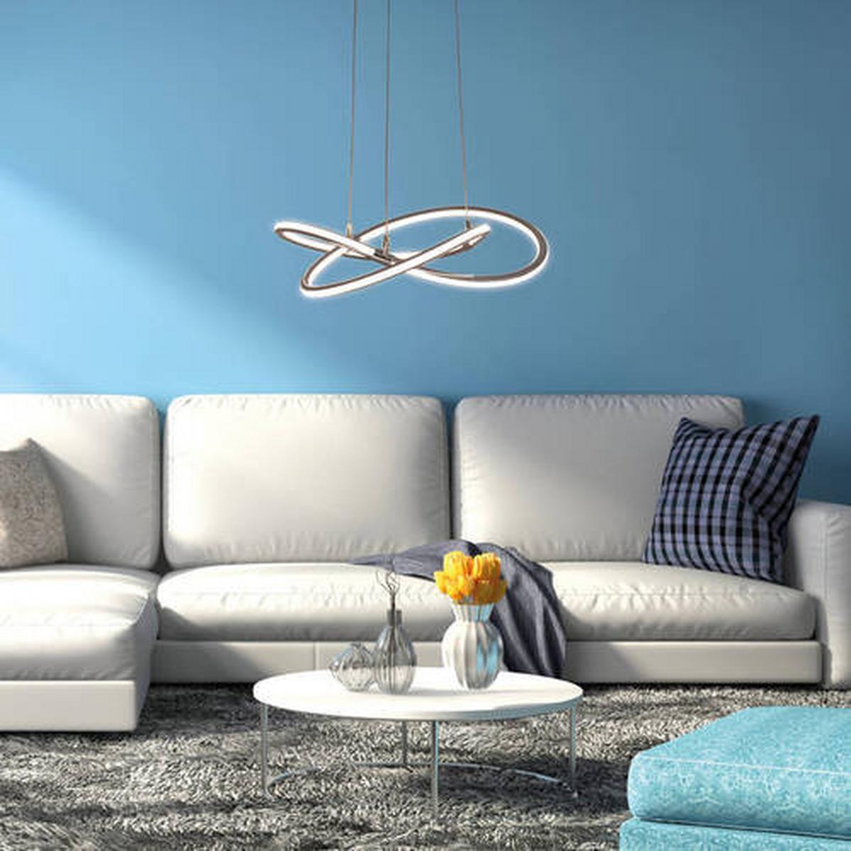 Led-hängeleuchte Odrive H: 120 Cm Dimmbar - Chromfarben, Design, Kunststoff/Metall (45/120cm) - Näve