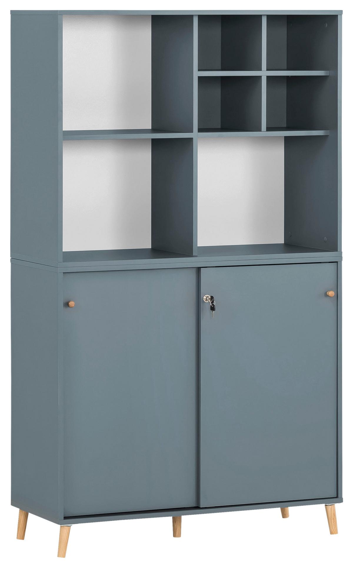 Aktenschrank Set U1000r+u1000st+regal - Petrol, MODERN, Holzwerkstoff (100,1/174,2/41cm) - MID.YOU