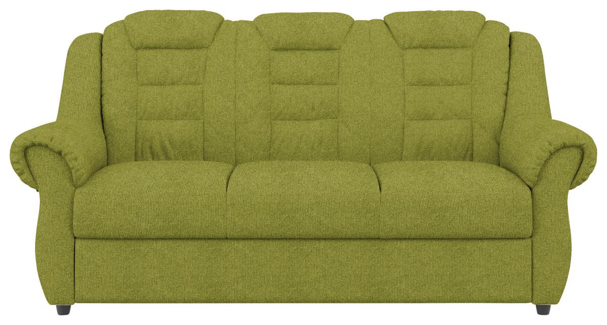 Sitzgarnitur 3-tlg. Boston Grün Chenille - Schwarz/Grün, KONVENTIONELL, Textil - Livetastic