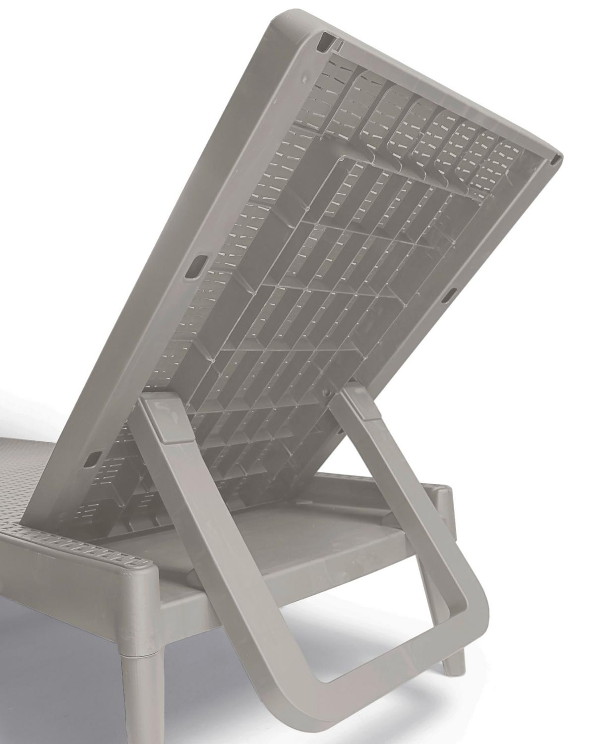 Sonnenliege Numana Kunststoff Verstellbar - Taupe, Basics, Kunststoff (180/29/60cm)