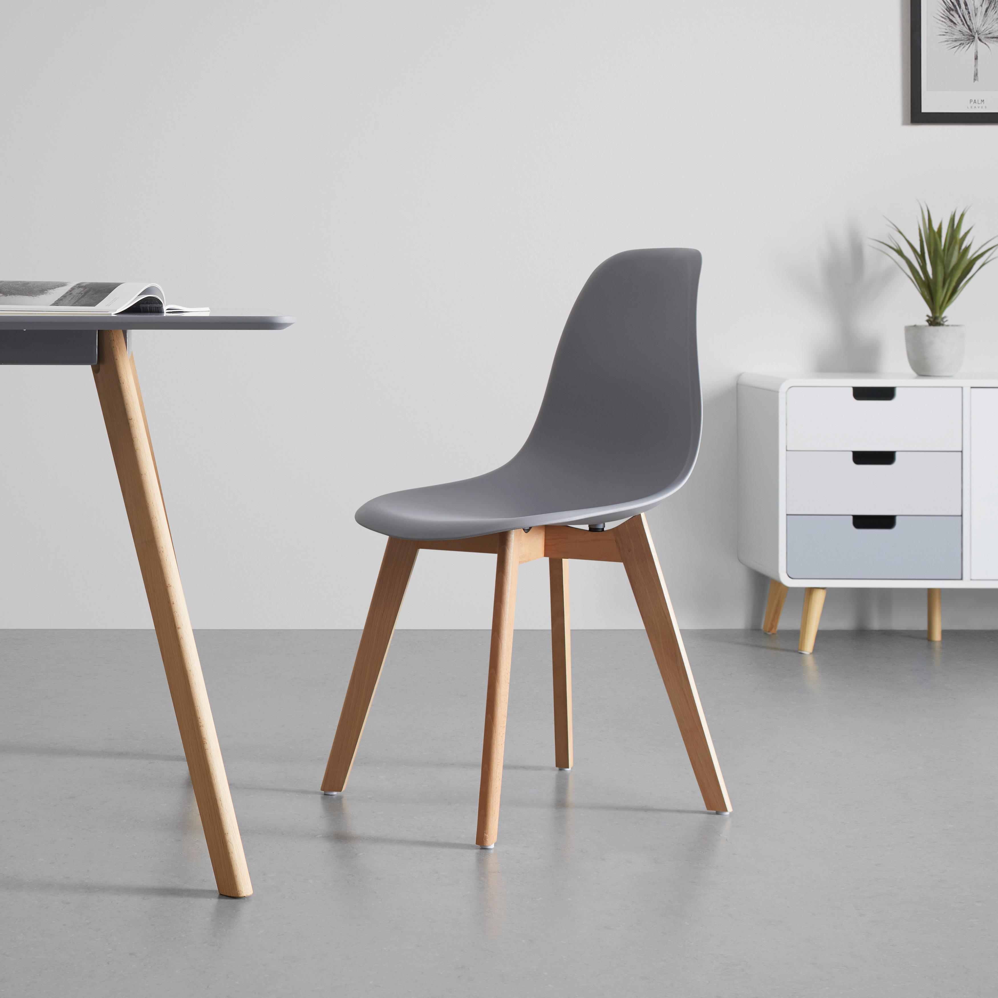 Jídelní Židle Frieda - šedá/barvy buku, Moderní, dřevo/plast (54/87,50/46cm) - Modern Living