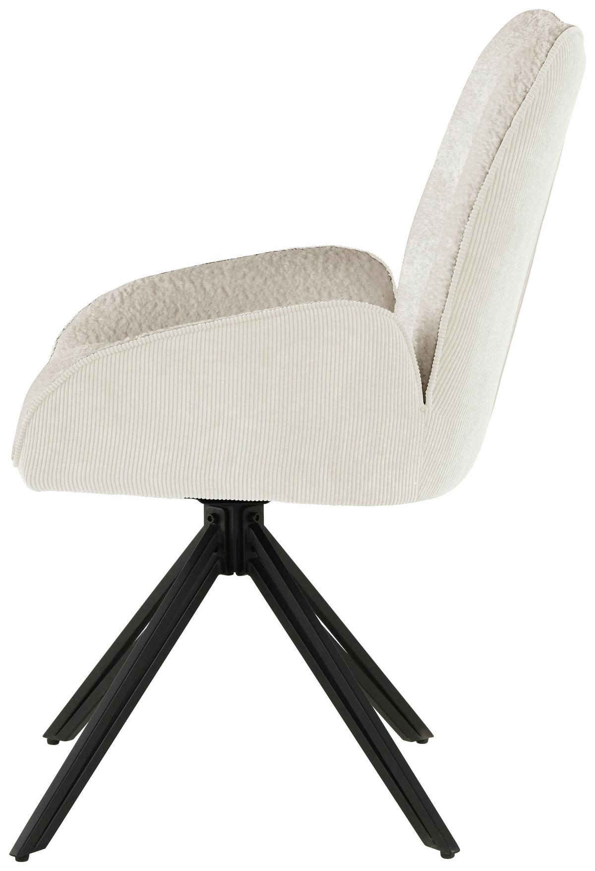 Armlehnstuhl Alessio - Beige/Schwarz, LIFESTYLE, Holz/Textil (54/87/62cm) - MID.YOU