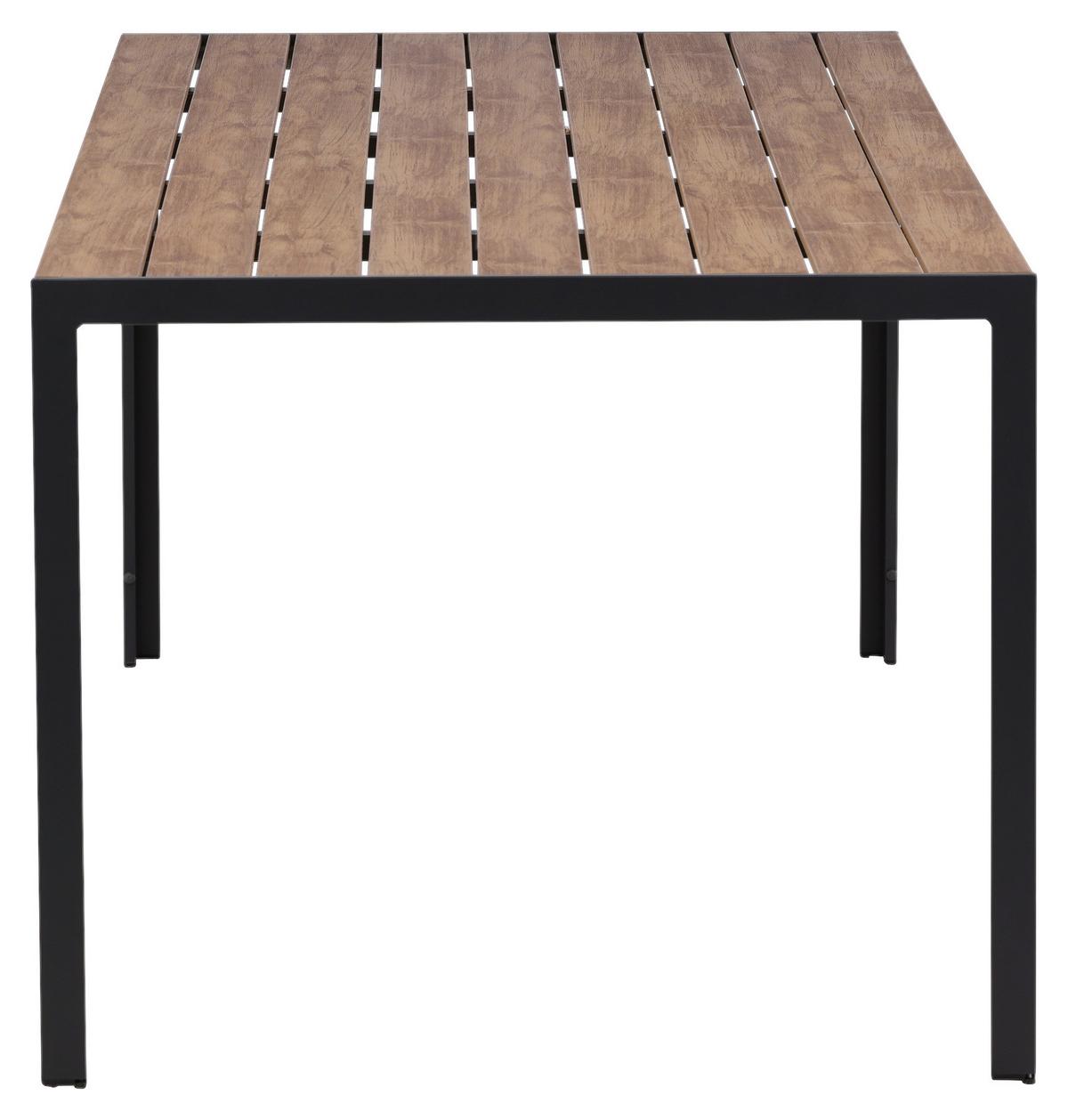 Gartentisch Break - Schwarz/Naturfarben, KONVENTIONELL, Holz/Metall (205/90/74cm) - Gardenson