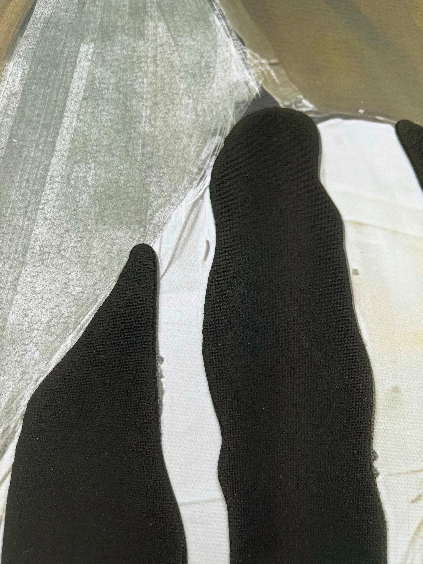 Obraz na plátne Denise, ca. 60/90cm - čierna/biela, Modern, kompozitné drevo/textil (60/90cm) - Premium Living