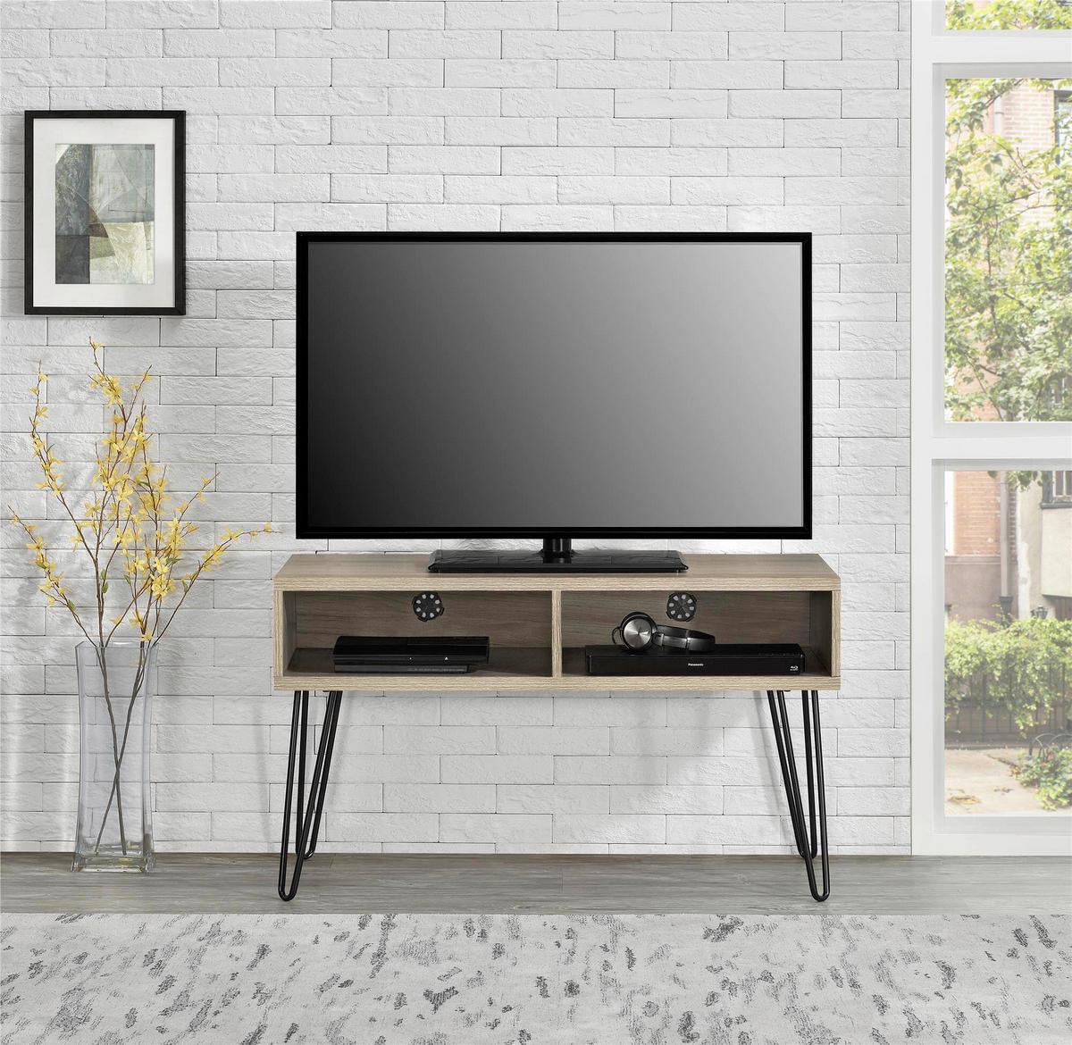 TV-Element Owen Eichefarben B: 107 cm - Eichefarben/Schwarz, Design, Holzwerkstoff/Metall (107/63/50cm) - MID.YOU