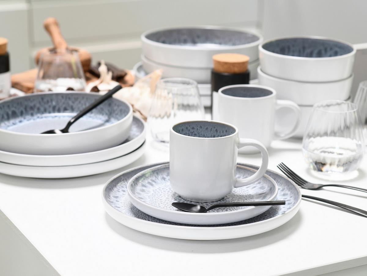 Kombiservice 24888 Nordic Fjord Stone - Seidengrau/Weiß, Basics, Keramik - Creatable