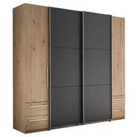 Schwebetürenschrank Bordo - Graphitfarben/Eiche Artisan, KONVENTIONELL, Holzwerkstoff (270/211/60cm)