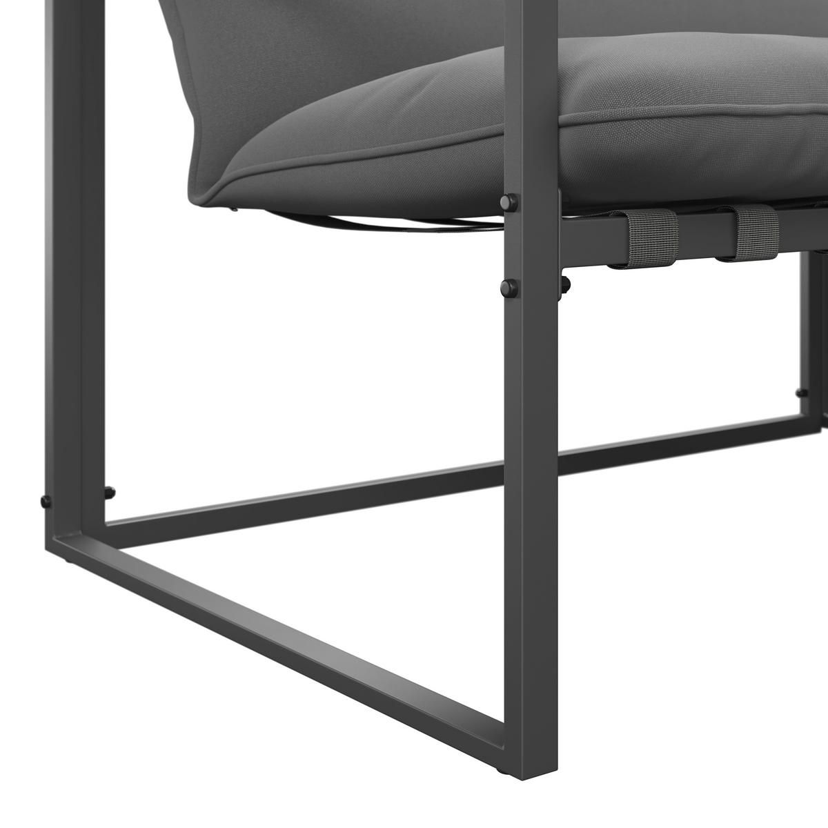 Loungegarnitur Göteborg *ph* - Dunkelgrau/Schwarz, MODERN, Glas/Textil (114/67/70cm) - Beldano