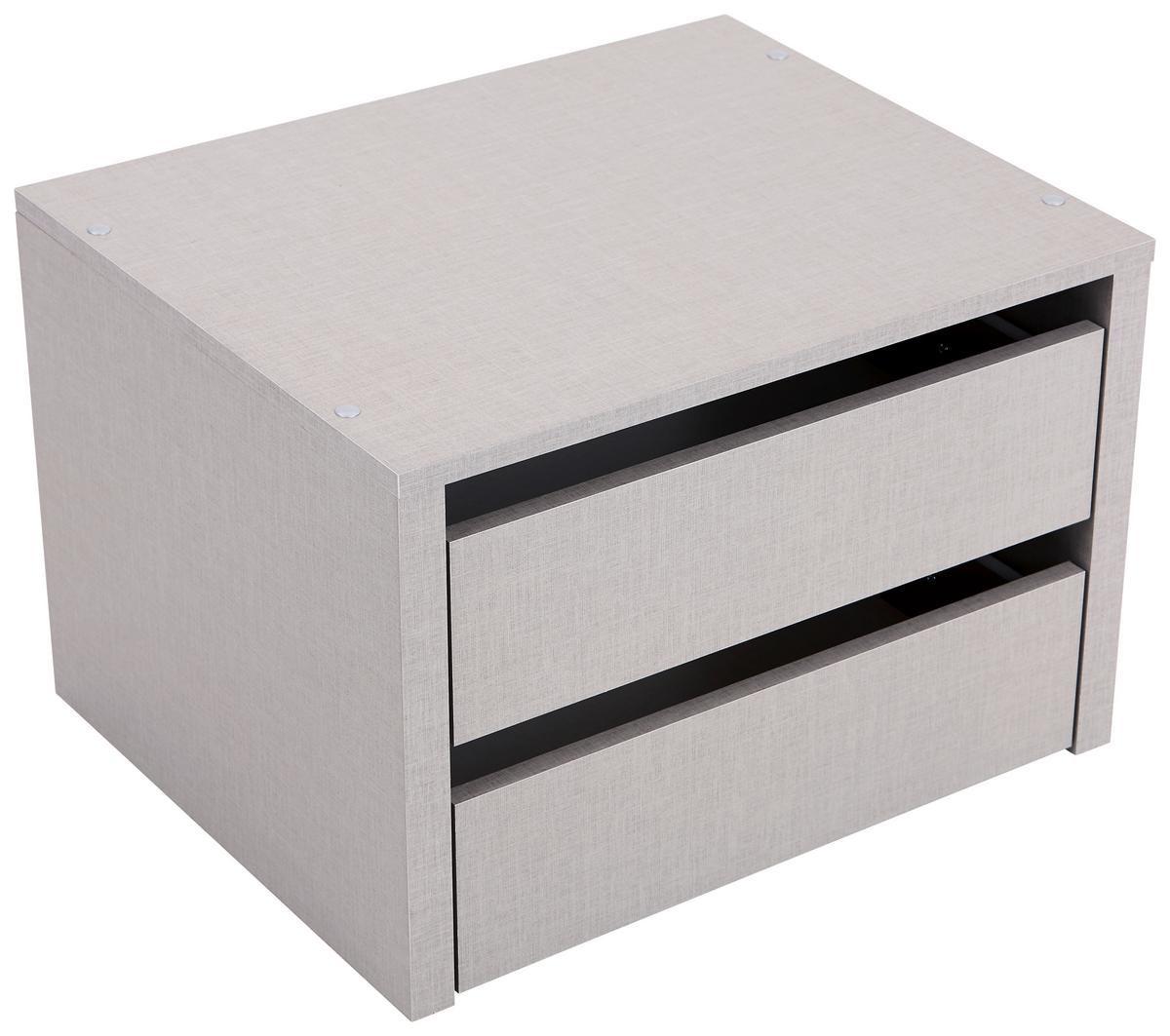Schubkasteneinsatz B: 88 Cm Leinenoptik 2 Laden - Grau, MODERN, Holzwerkstoff (60/39/45cm)