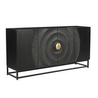 Sideboard Schwarz/Goldfarben B: 150cm - Goldfarben/Schwarz, Design, Holz/Metall (150/75/38cm) - MID.YOU