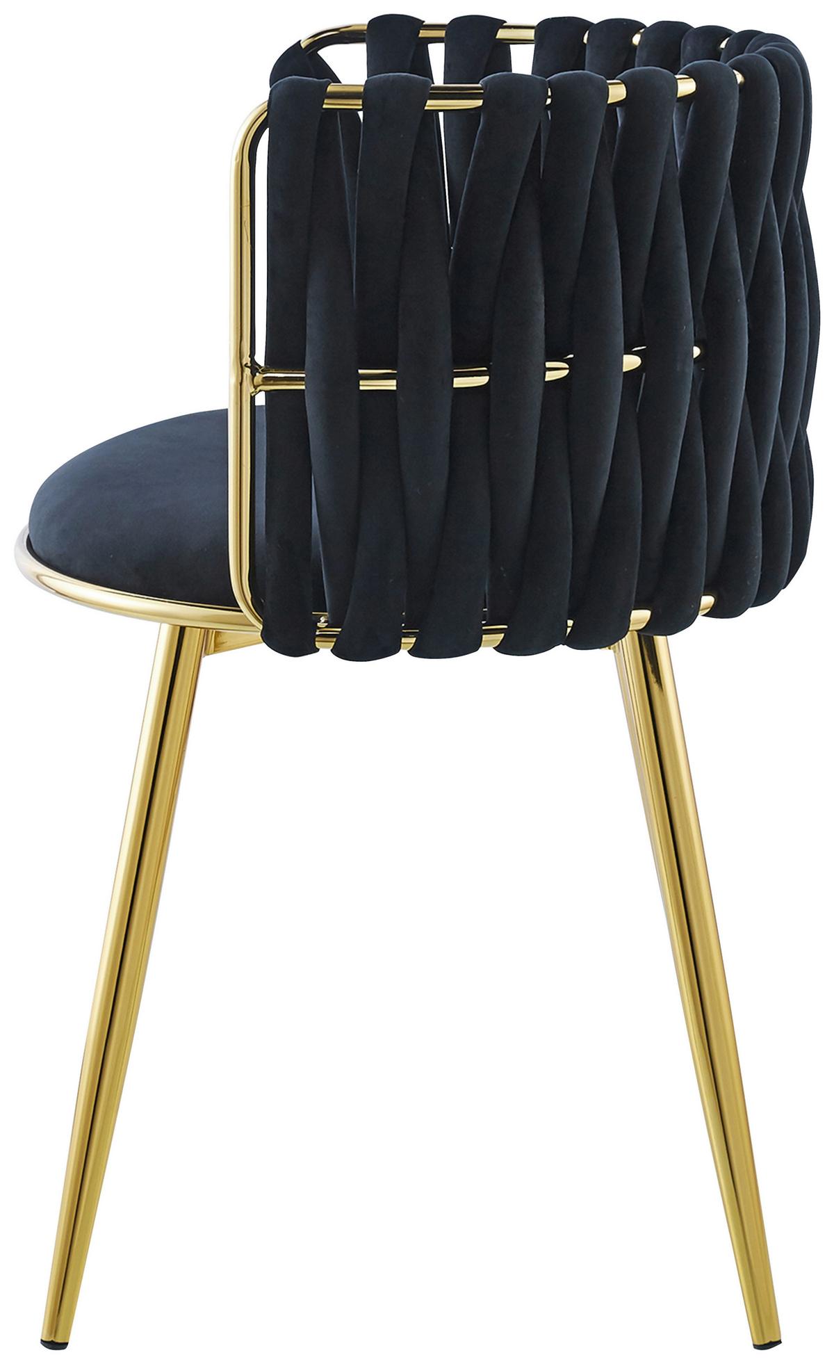 Sada stoličiek s podrúčkami čierna - čierna/zlatá, Modern, kov/textil (57/80/53cm) - MID.YOU