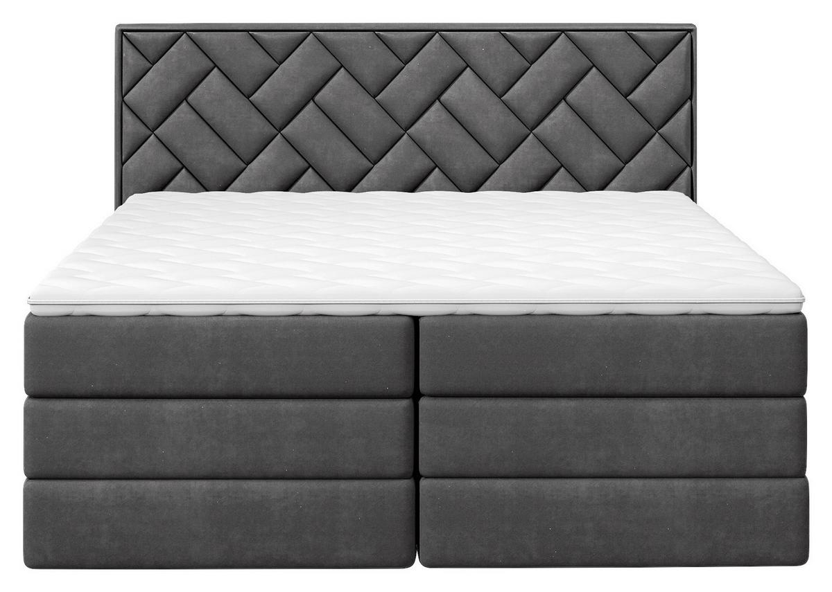 Boxspringbett Loreno - Anthrazit/Schwarz, MODERN, Holzwerkstoff/Textil (140/200cm) - MID.YOU