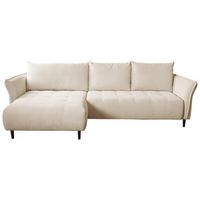 Ecksofa Monte Carlo Creme S: 290x160 cm - Creme/Schwarz, Trend, Holz/Holzwerkstoff (290/160cm)