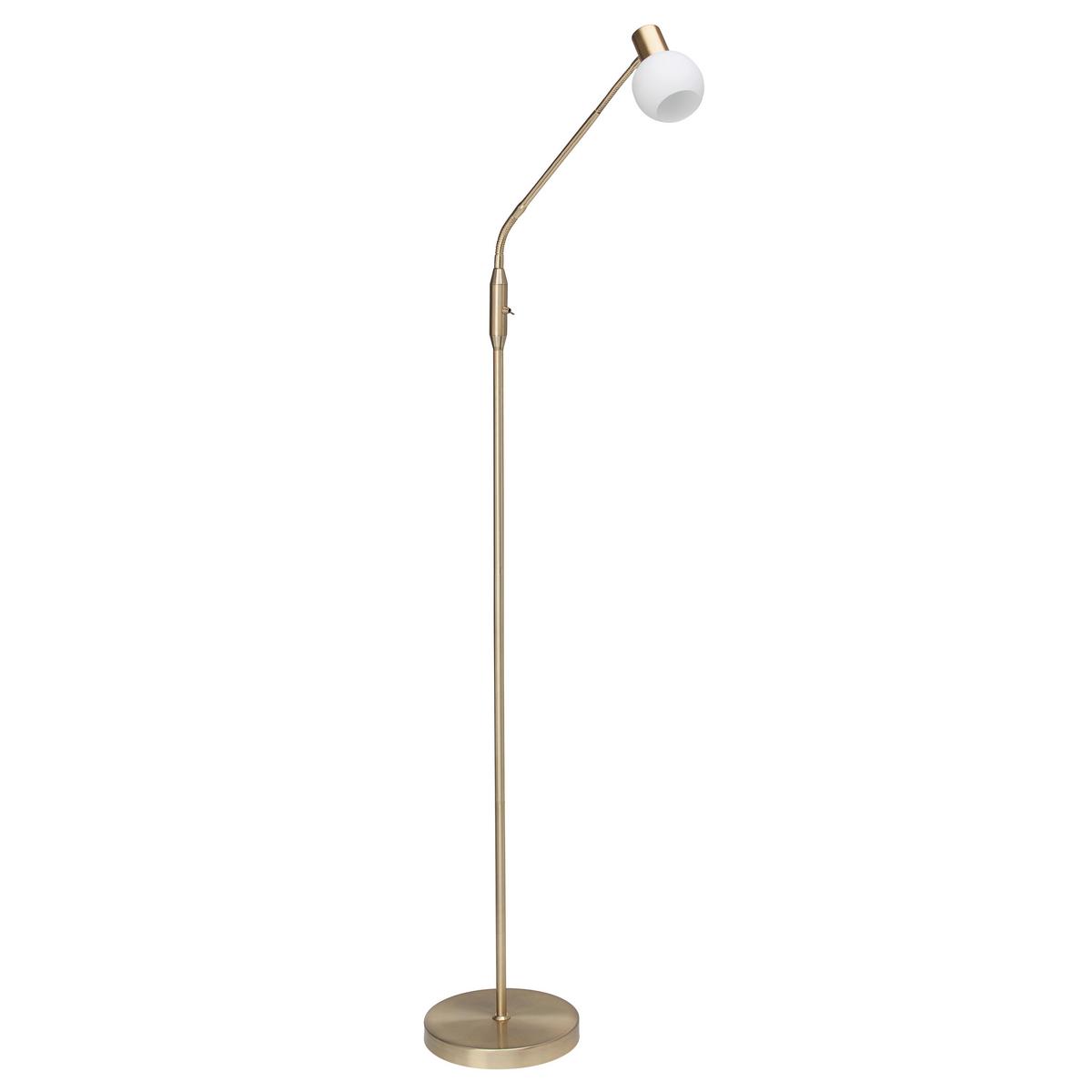 Stehlampe Philo Messingfarben/Weiß - Messingfarben/Weiß, Basics, Glas/Metall (140/22,5/60cm) - Brilliant