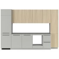 Küchenblock Milino Medium B-Chg-Sbe - Eichefarben/Graphitfarben, Basics, Holzwerkstoff (345cm) - Visiona