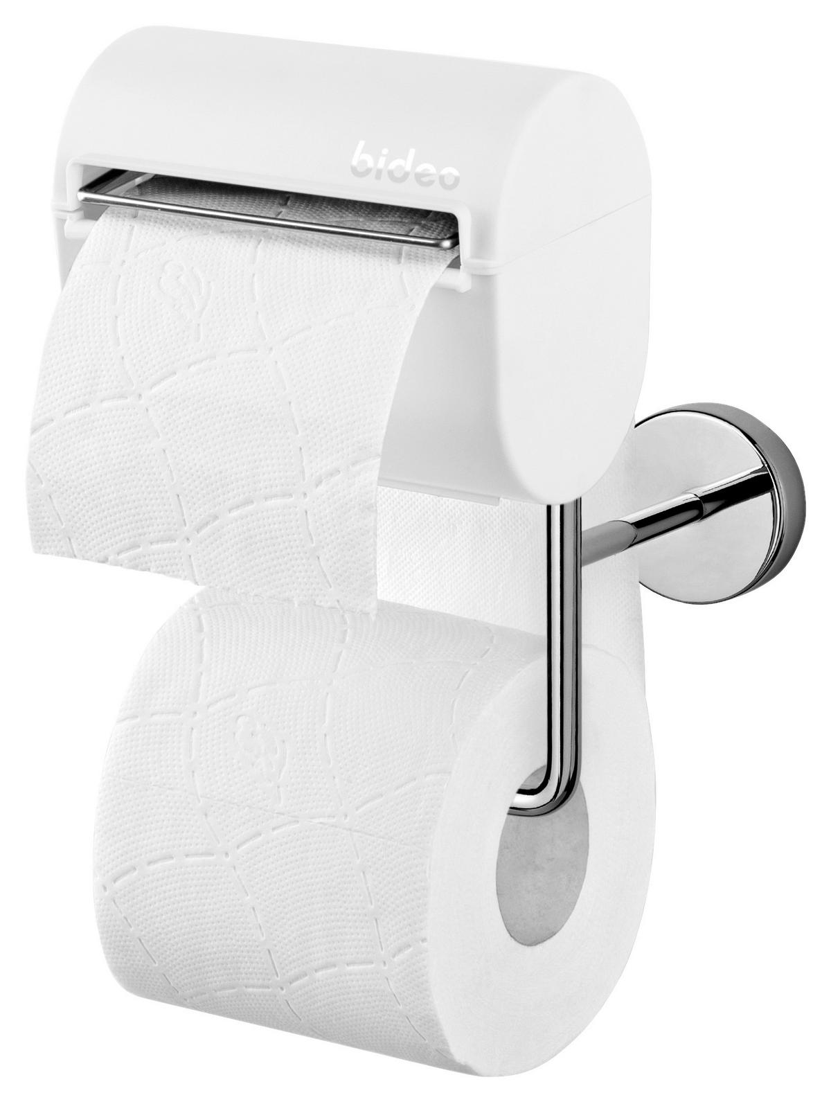 Toilettenpapierhalter Bideo - Weiß, Basics, Kunststoff/Metall (12,6/8/18,1cm)