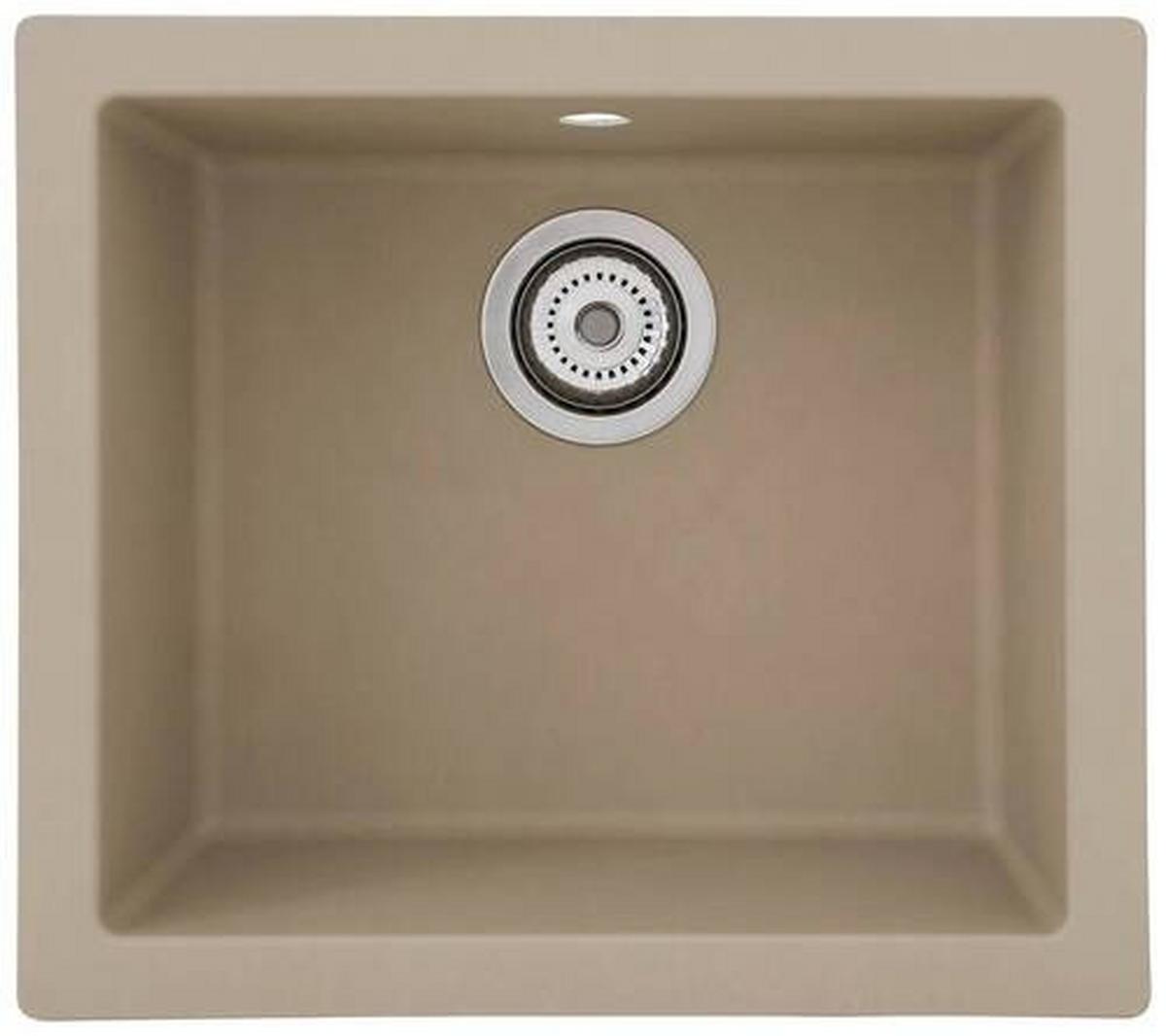 Spüle Respekta Ohio Kunststein Bxt: 50x44 Cm - Beige, Trend, Glas/Kunststoff (50/19/44cm) - Respekta