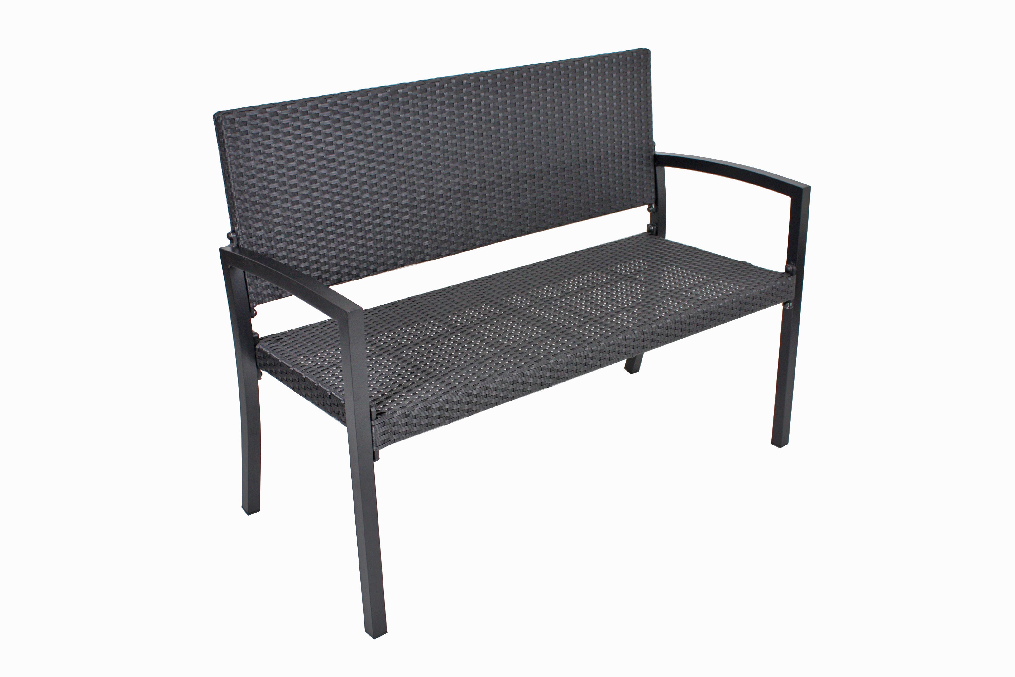 Sitzbank Aluminium Sanremo 2-Sitzer - Schwarz, Basics, Kunststoff/Metall (116/60/87cm) - Gardenson