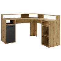 Schreibtisch Fox - Anthrazit/Eiche Artisan, MODERN, Holzwerkstoff (139/139/90,8cm) - MID.YOU