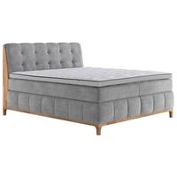 Boxspringbett Moon Mit Topper 180x200 Cm - Eichefarben/Silberfarben, MODERN, Holz/Holzwerkstoff (180/200cm) - MID.YOU