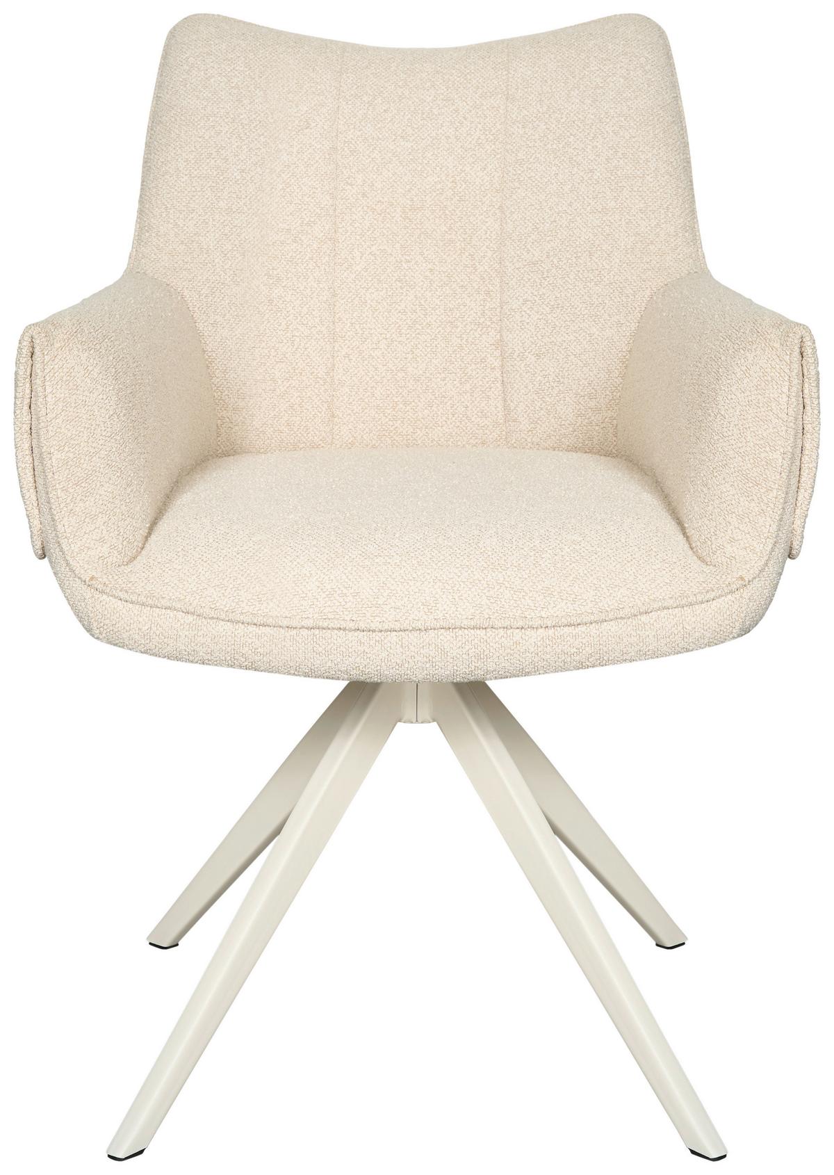Armlehnstuhl Siena Beige B: 64 cm - Beige, MODERN, Textil/Metall (64/86/65,5cm) - Livetastic