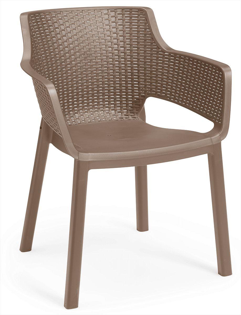 Záhradná stolička farba cappucino - cappuccino, Moderní, plast (53/61,5/78,4cm) - Mömax