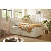 Boxspringbett Mit Topper & Bettkasten 100x200 Bolivia - Creme/Schwarz, MODERN, Holzwerkstoff/Textil (100/200cm) - MID.YOU
