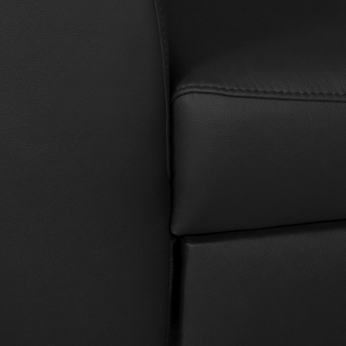 Ecksofa Santos Schwarz S: 241 cm - Chromfarben/Schwarz, Design, Leder/Textil (241/168cm) - Livetastic
