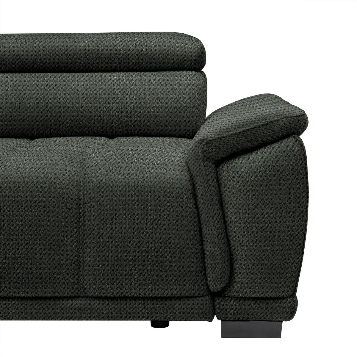 Rohová sedačka GRINALDI, levá, tmavě zelená - černá/tmavě zelená, Moderní, textil/plast (206/283cm) - Premium Living