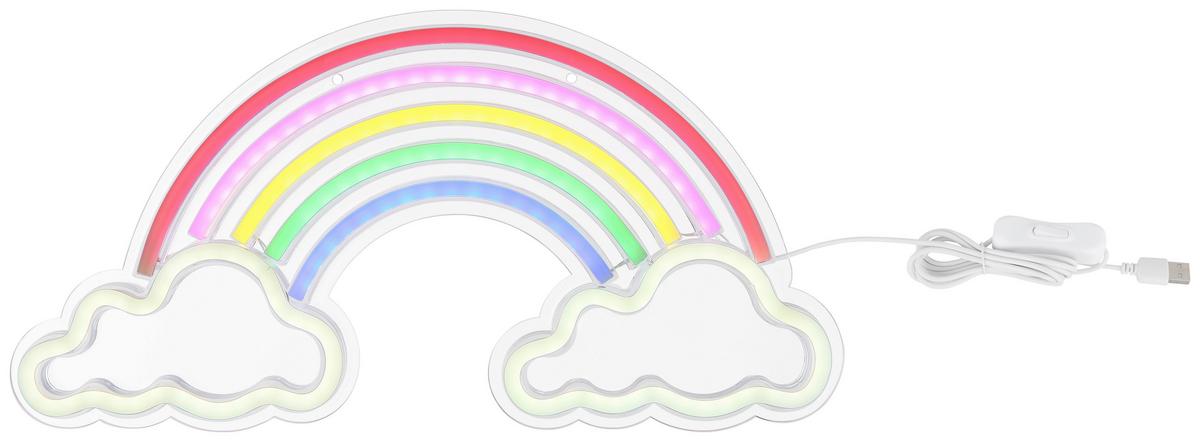 Kinderwandleuchte 1-flammig Mit Wippschalter - Klar/Weiß, Basics, Kunststoff (40/20/1,6cm) - Globo