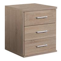 Komoda OSAKA šířka 46cm - barvy dubu/barvy hliníku, Konvenční, kompozitní dřevo/plast (46/55/40cm) - MID.YOU