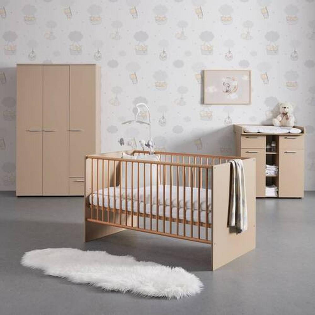 Izba pre bábätko JULY - krémová/béžová, Modern, kompozitné drevo (311/190/144cm) - Bessagi Kids