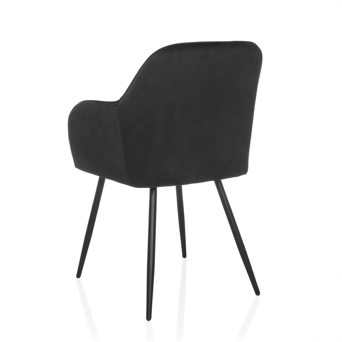 Armlehnstuhl Charvelle Schwarz B: 55 Cm - Schwarz, MODERN, Textil/Metall (55/86/58cm) - MID.YOU