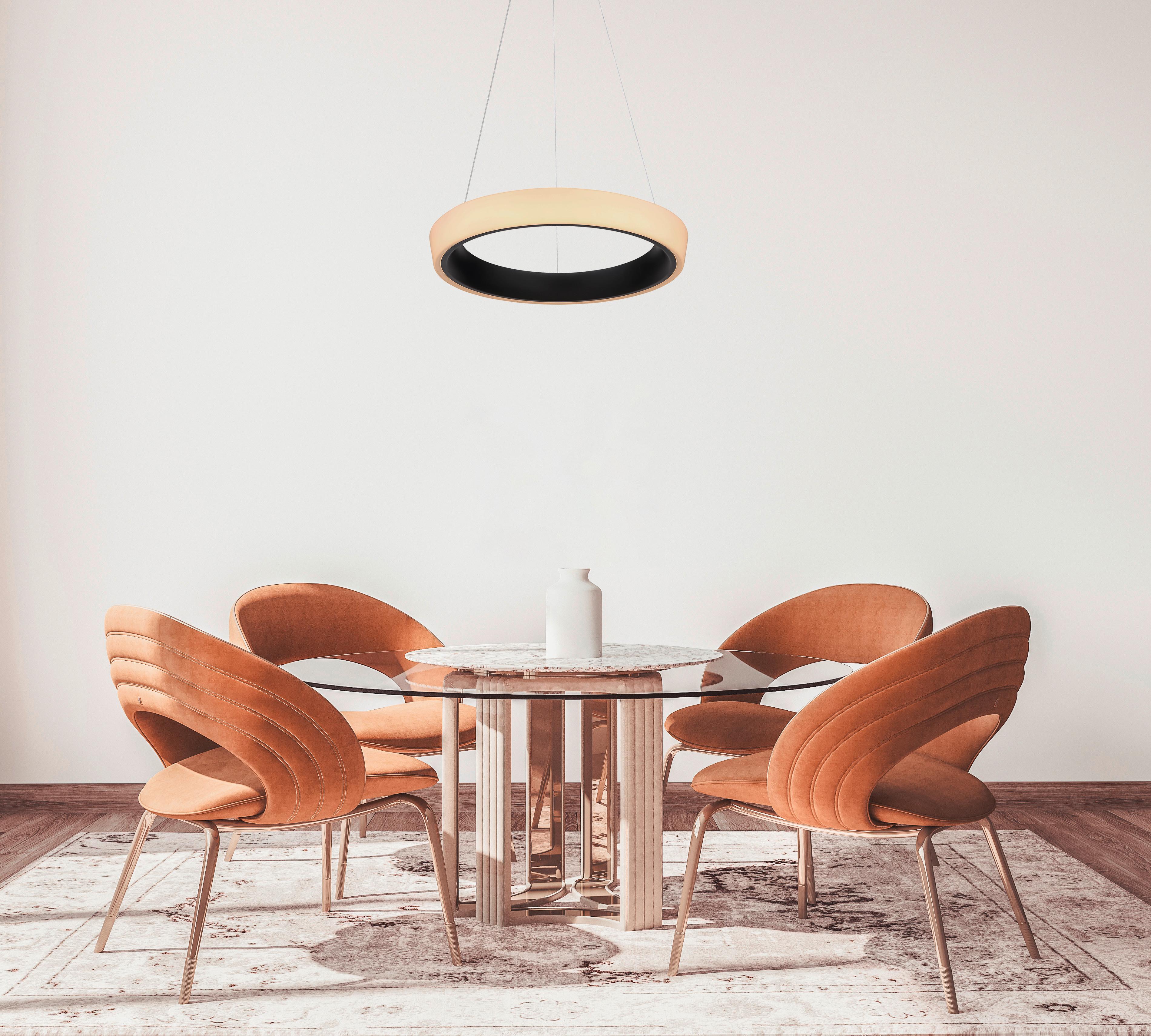 LED-Hängeleuchte 48272h-36b - Opal/Schwarz, Design, Kunststoff/Metall (49,5/120cm) - Globo