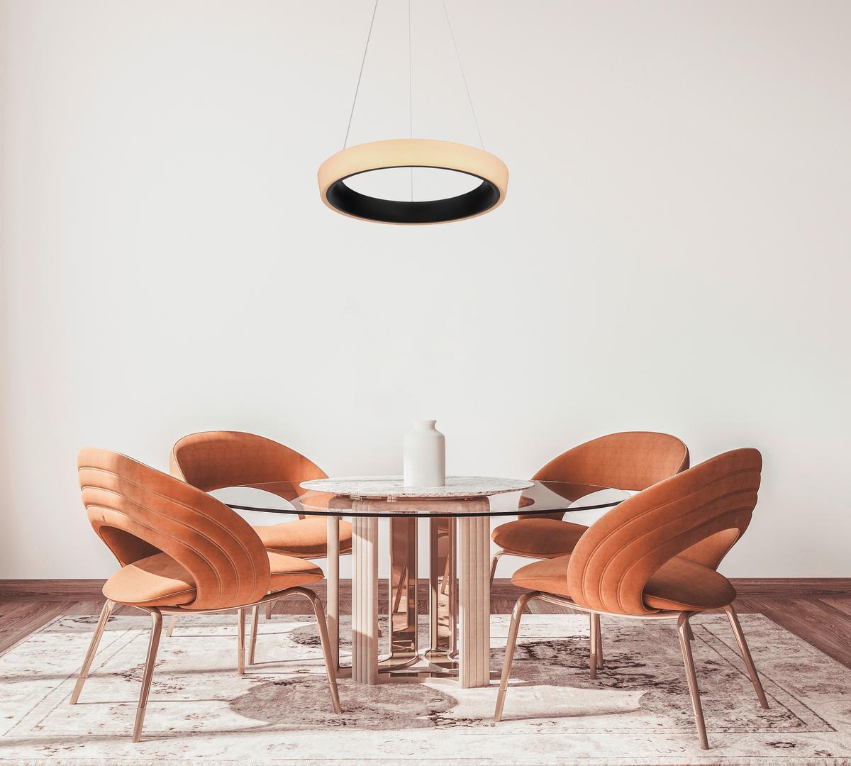 LED-Hängeleuchte 48272h-36b - Opal/Schwarz, Design, Kunststoff/Metall (49,5/120cm) - Globo