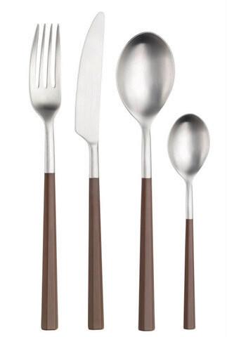 sada príborov HIVE - sivohnedá/farba ušľachtilej ocele, Basics, kov/plast (25,5/7/5,3cm) - Pintinox
