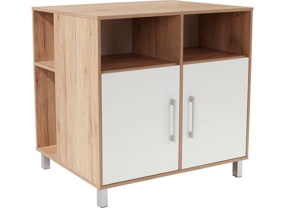 Komód Box - Tölgyfa/Fehér, modern, Faalapú anyag (99/90/67cm) Komód Box - Tölgyfa/Fehér, modern, Faalapú anyag (99/90/67cm)
