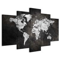 Leinwandbild Dark World Grau Schwarz B: 200 cm - Schwarz/Grau, Basics, Holzwerkstoff/Textil (200/100/1,5cm) - artgeist